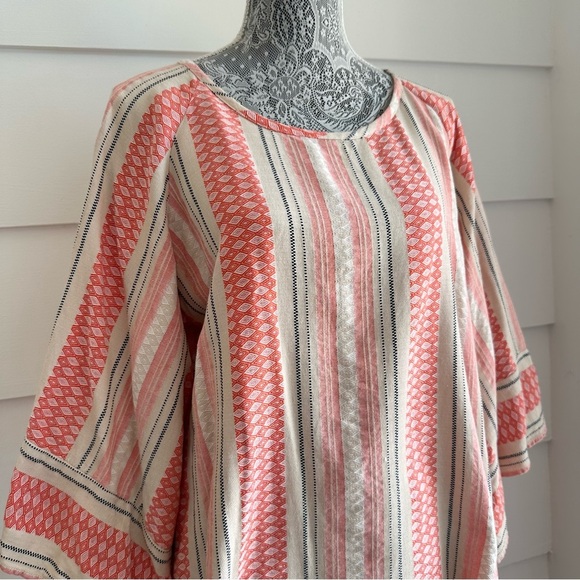 Stark X cotton Striped Shift Dress Resort Beach Cover Up size L - Picture 4 of 9